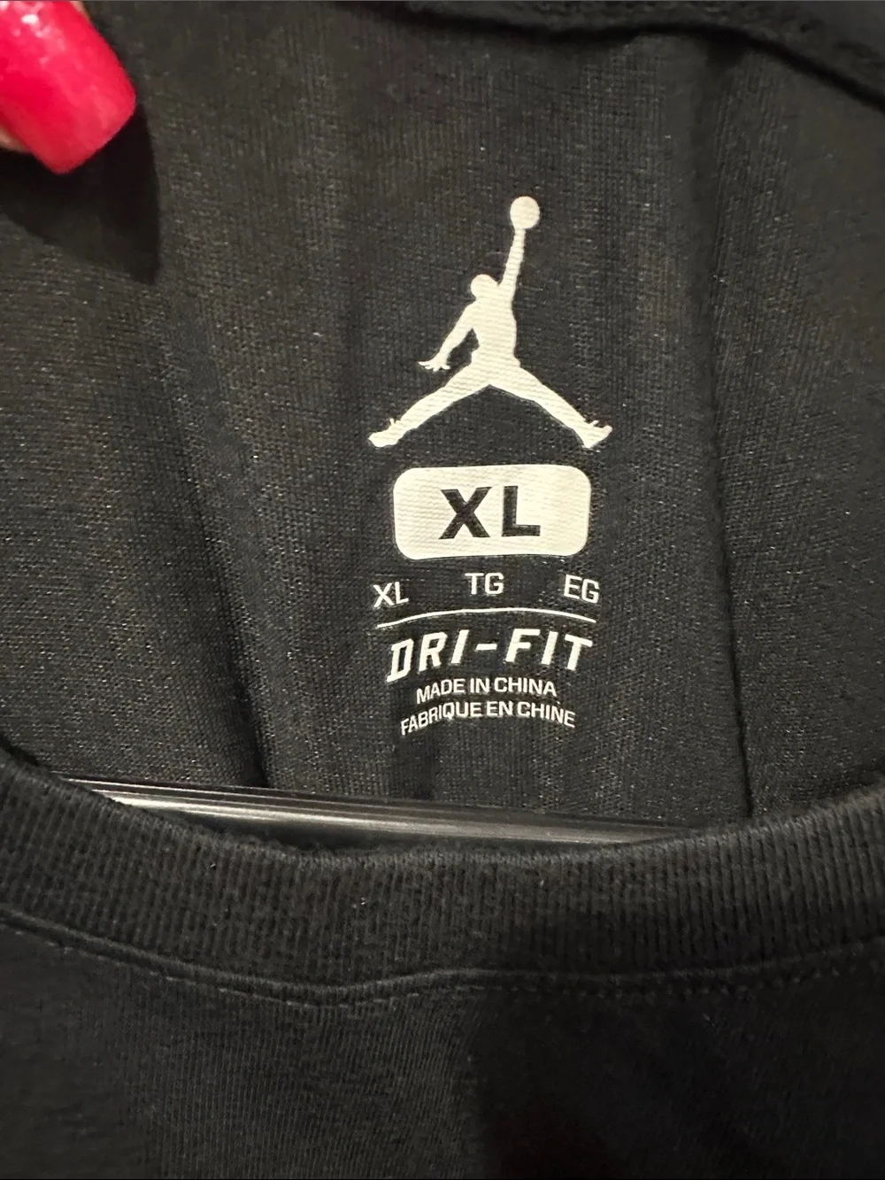 Jordan Black Short Sleeve Tee with Red & Gray Graphic
